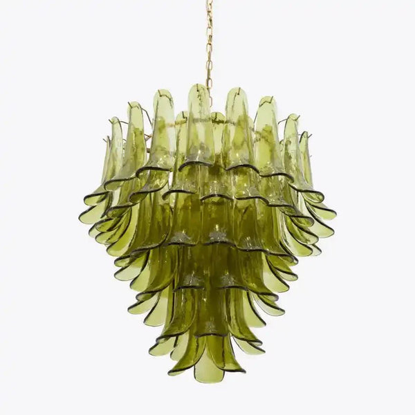 Green Petalo Murano Chandelier - Arialamps