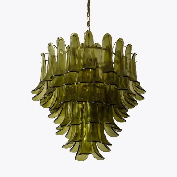 Green Petalo Murano Chandelier - Arialamps
