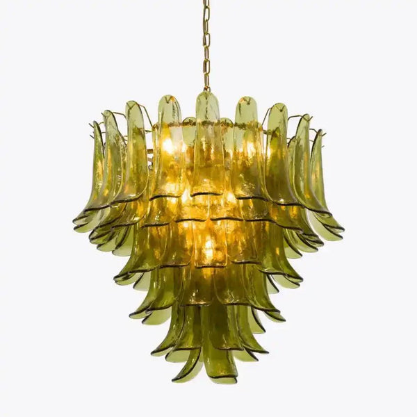 Green Petalo Murano Chandelier - Arialamps