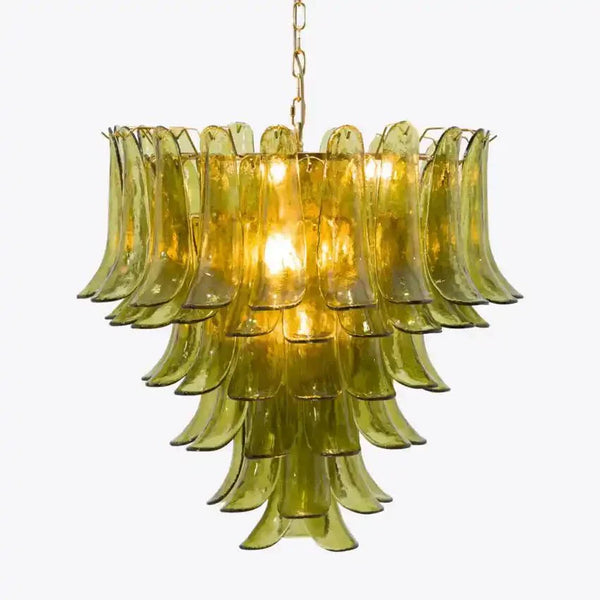 Green Petalo Murano Chandelier - Arialamps