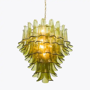 Green Petalo Murano Chandelier - Arialamps