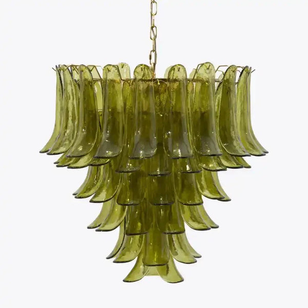 Green Petalo Murano Chandelier - Arialamps