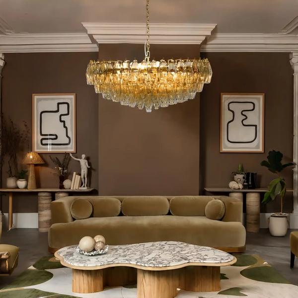 Hand Blown Tier Glass Large Murano Chandelier 24"31"40"