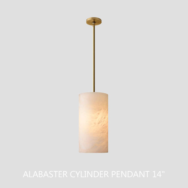 Hand Carved Alabaster Cylinder Pendent