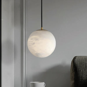 Kevin Hansa Alabaster Ball Pendant Light, Island Mini Pendant Light Kevinstudiolives 5"D