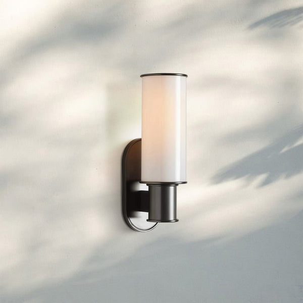 Harline Milk Glass Wall Sconce-Bronze-