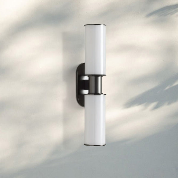 Harline Modern Milk Glass 2-Light Wall Sconce-Bronze-