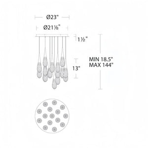 Hibiscus LED Multi Light Pendant Light Round Chandelier - Arialamps