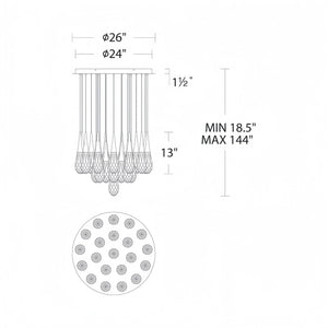 Hibiscus LED Multi Light Pendant Light Round Chandelier - Arialamps