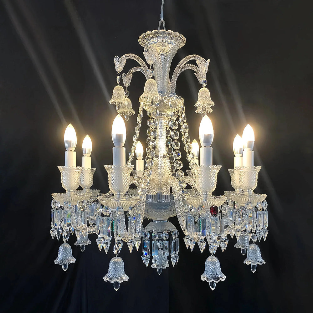 High Quality Lustre Clear Zanith Chandelier 8 Lights - Arialamps