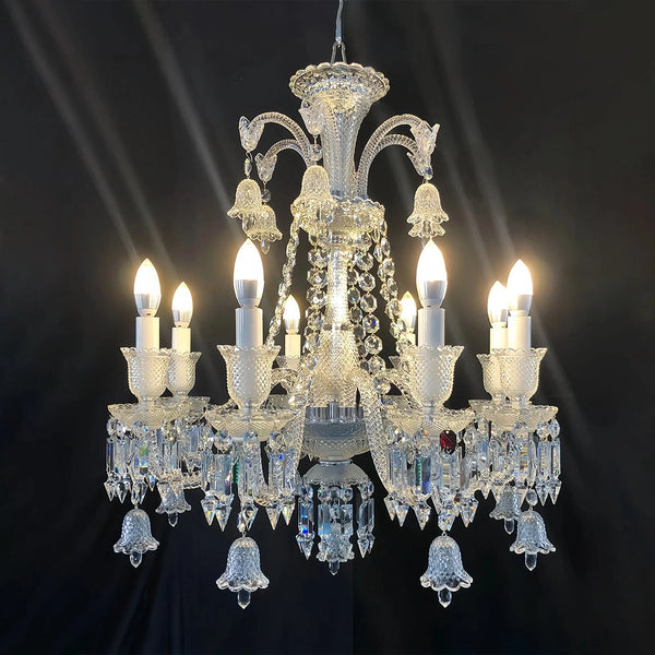 High Quality Lustre Clear Zanith Chandelier 8 Lights - Arialamps
