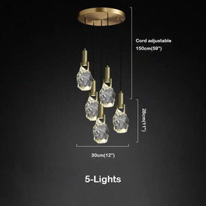 Irregular crystal pendant 6 styles - Arialamps