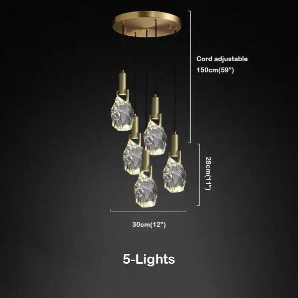 Irregular crystal pendant 6 styles - Arialamps