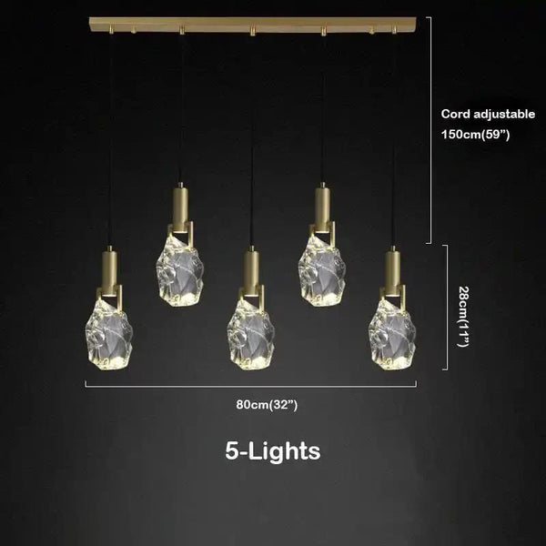 Irregular crystal pendant 6 styles - Arialamps