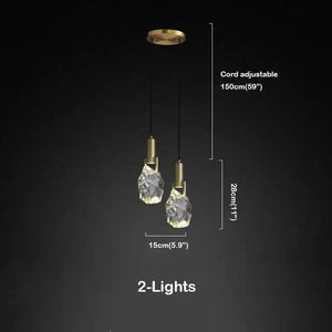 Irregular crystal pendant 6 styles - Arialamps