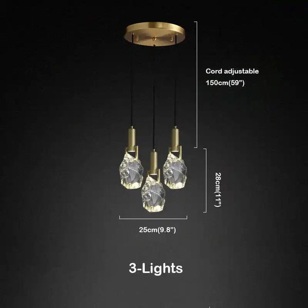 Irregular crystal pendant 6 styles - Arialamps