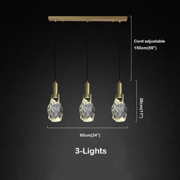 Irregular crystal pendant 6 styles - Arialamps