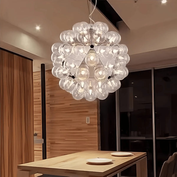 Italian Designer Creative Glass Ball Chandelier Scandinavian Dandelion Hallway/Entryway/Staircase Light Fixture - Arialamps