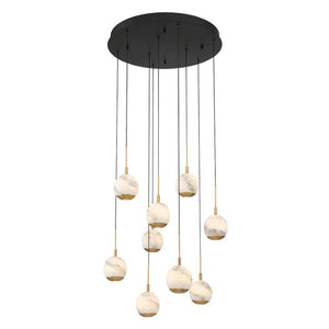 Kimma Lights Round LED Chandelier-Chandelier-Matte Black-9 Light-Arialamps