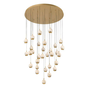 Kimma Lights Round LED Chandelier-Chandelier-Lacquered Burnished Brass-31 Light-Arialamps