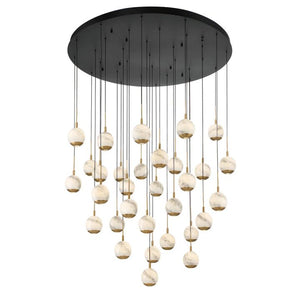 Kimma Lights Round LED Chandelier-Chandelier-Matte Black-31 Light-Arialamps