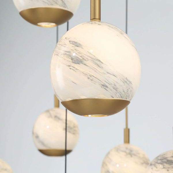 Kimma Lights Round LED Chandelier-Chandelier-Arialamps