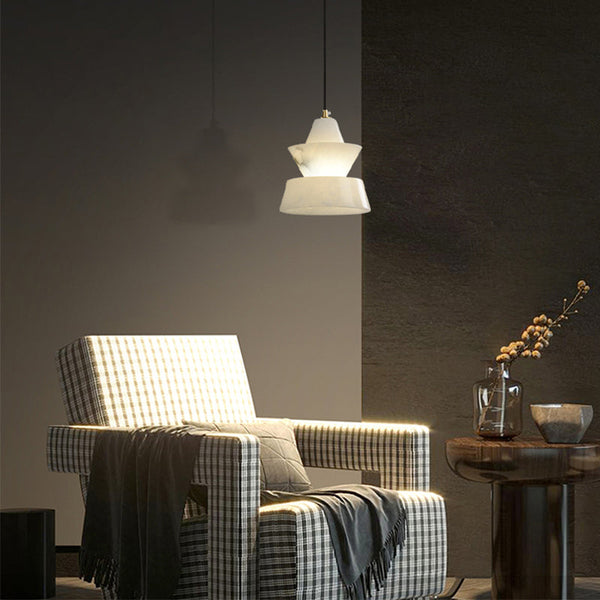Koltin Lab Small Alabaster Coffee Table Pendant, Modern Pendant Light Besides Bed Chandelier Kevin Studio Inc