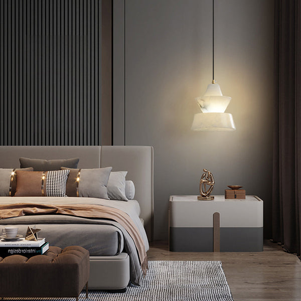 Koltin Lab Small Alabaster Coffee Table Pendant, Modern Pendant Light Besides Bed Chandelier Kevin Studio Inc