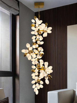 Large Branch Copper Chandelier with Grape Shape Bulbs Unique and Creative Light Fixture for Staircase/ Duplex/ High Ceiling Living Room/ Restaurant-Chandeliers-Arialamps