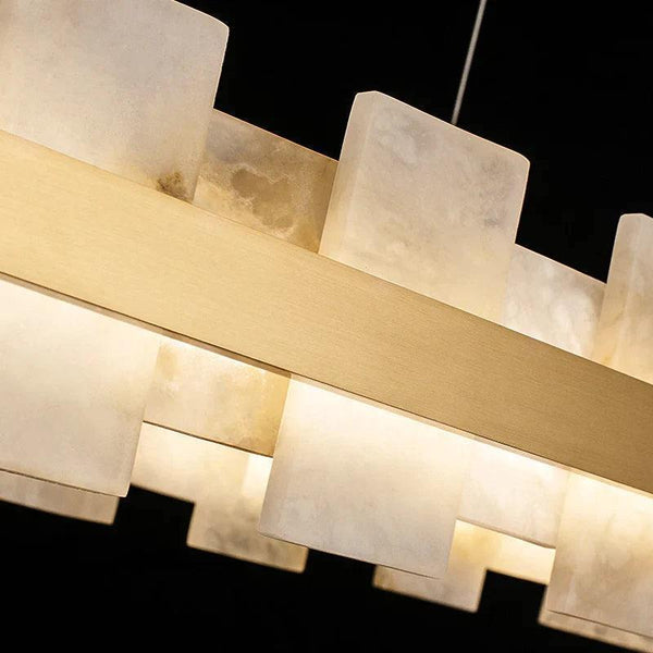 Larry Modern Oval Marble Island Chandelier-Chandeliers-Arialamps