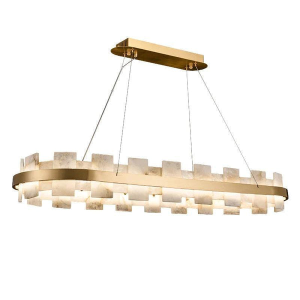 Larry Modern Oval Marble Island Chandelier-Chandeliers-Arialamps