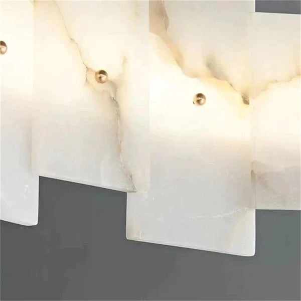 Larry Modern Round Marble Chandelier For Living Room-Chandeliers-Arialamps