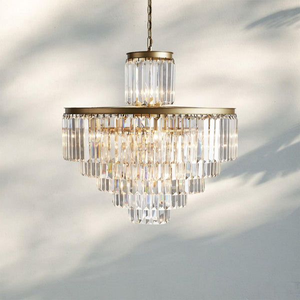 Layland Tiered Round Chandelier Lighting-22-Light 32.5''-Antique Brass-