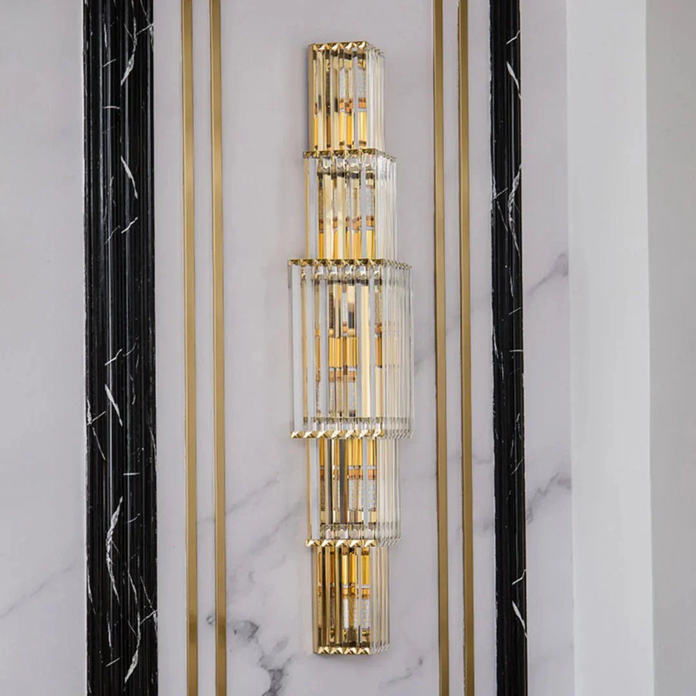 Light Luxury Crystal Layered Wall Lamp - Arialamps