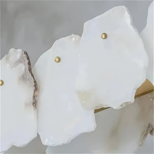 Luxury Alabaster Flakes Linear Chandelier Hanging Rod Light-