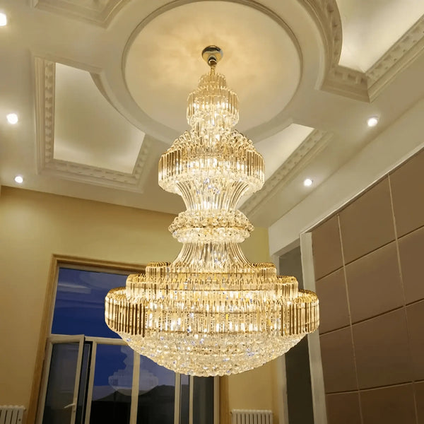 Luxury Extra Large Crystal Chandelier Round Ceiling Light Fixture for Foyer, Entryway & Entrance - Arialamps