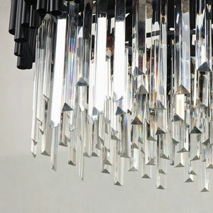 Luxury Modern Living Room Black Crystal Light Fixture-