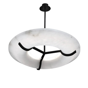 Maxine Modern Round Alabaster Dining Room Chandelier Chandelier Kevin Studio Inc