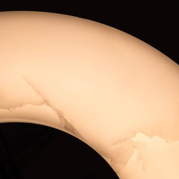 Maxine Modern Round Alabaster Plate Chandelier, Exquisite Illumination Chandelier Kevin Studio Inc
