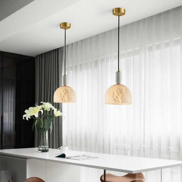 Merlin Enid Alabaster Bedside Pendant Light, Kitchen Pendant Lamp