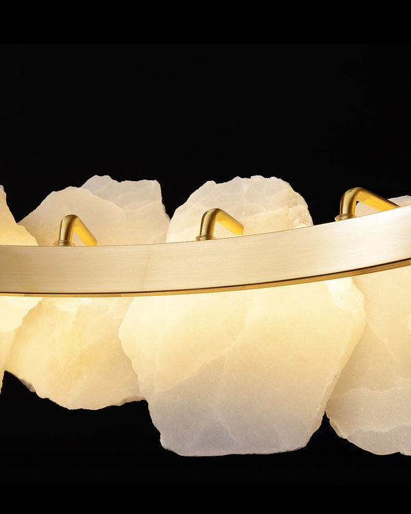 Arialamps Tiered Circular Alabaster Chandelier