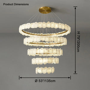 Arialamps Tiered Circular Alabaster Chandelier