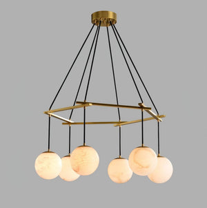 Miira Alabaster Chandelier with 3/6/8 heads-Arialamps