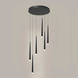 Minimalism Foyer Staircase Chandelier Ceiling Pendant Lighting Fixture For Living Room Entryway In Gold/ Black Finish - Arialamps