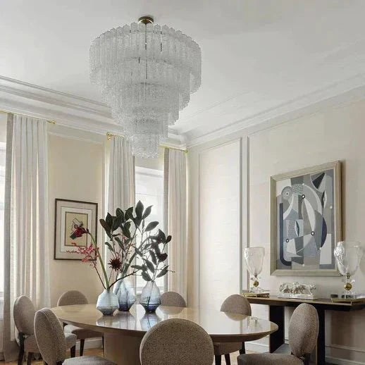 Modern Art Design 3/4/5/7 - Tier Hand - blown Glass Tiered Chandelier - Arialamps