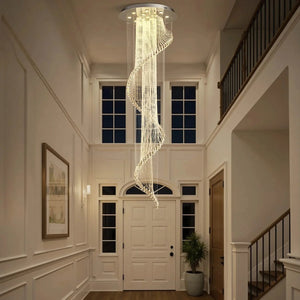 Modern Art Design Crystal Spiral Raindrop Chandelier - Arialamps