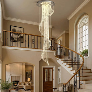 Modern Art Design Crystal Spiral Raindrop Chandelier - Arialamps