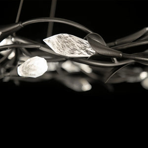 Modern Linear/Round Floral Branches Crystal Chandelier-Arialamps