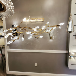 Modern Linear/Round Floral Branches Crystal Chandelier-Arialamps