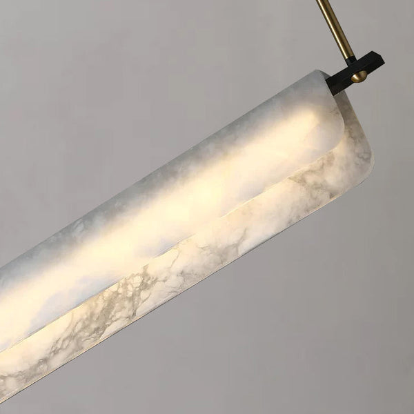 Modern Real Alabaster Chandelier, Linear Chandelier Over Dining Room Chandeliers Kevin Studio Inc